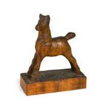 § Attributed to Arthur W. Simpson (1857-1922) of Kendal, a carved wood model of a foal,