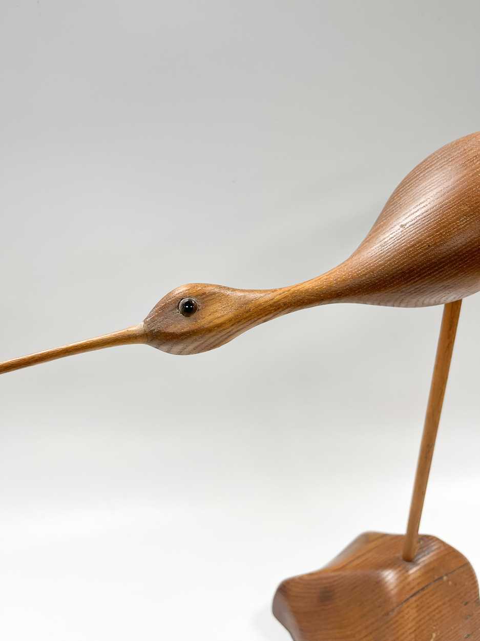 § Andy Pouch (Contemporary), four carved 'wormy chestnut' model swans, - Image 4 of 16