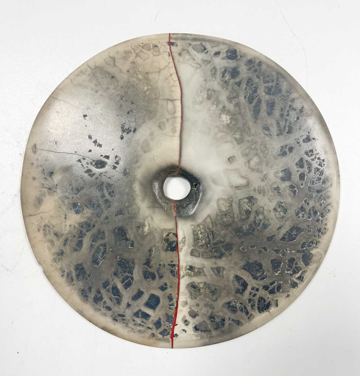 § Peter Hayes (1946-), a raku glazed disc, - Image 6 of 12