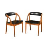 Orte Mobelfabrik, a pair of Danish teak elbow chairs,