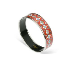 Hermès, Paris, a palladium plated and enamelled bangle,