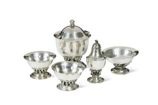 Georg Jensen, a 'Louvre' silver cruet set,