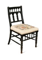 An ebonised Aesthetic period side chair,