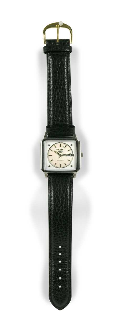 Seiko, a gentlemen's stainless steel No. 5 automatic wristwatch,