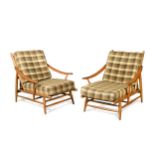 A pair of rare Ercol 442 lounging chairs,