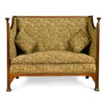 In the manner of Walter Frederick Cave (1863-1939), an Arts & Crafts high-back settee,