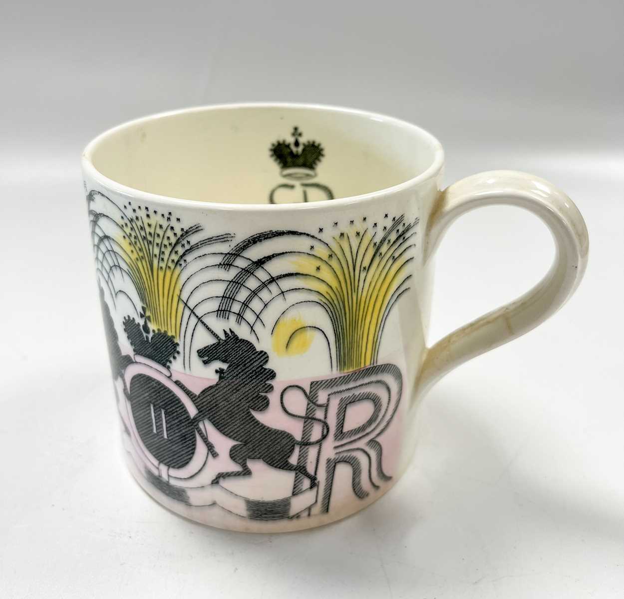 Eric Ravilious for Wedgwood, a Queen Elizabeth II commemorative coronation mug, 1953, - Image 4 of 8