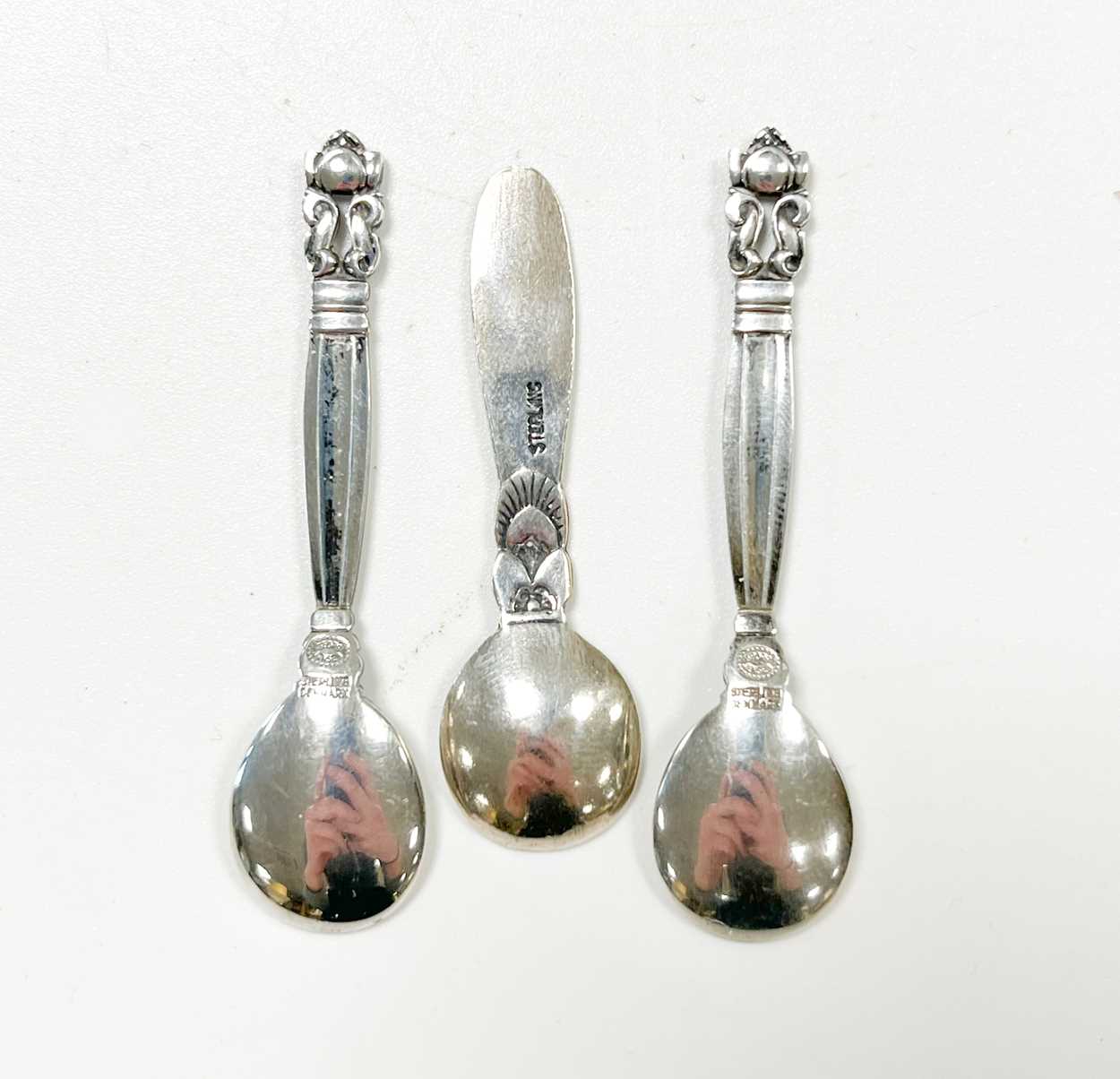 Johan Rode for Georg Jensen, an 'Acorn' pattern cruet set, design no.741, - Image 10 of 13