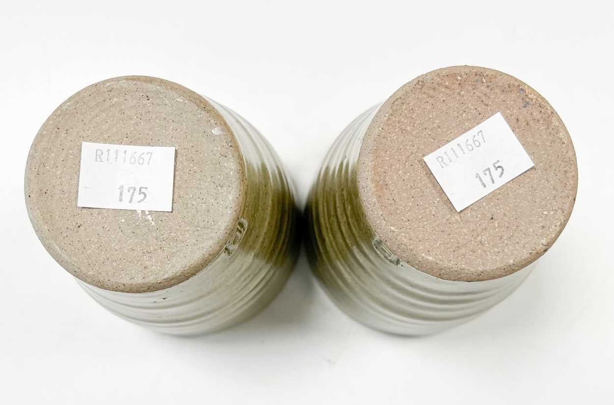 § David Leach OBE (1911-2005), a pair of celadon glazed stoneware tumbler cups, - Image 5 of 5