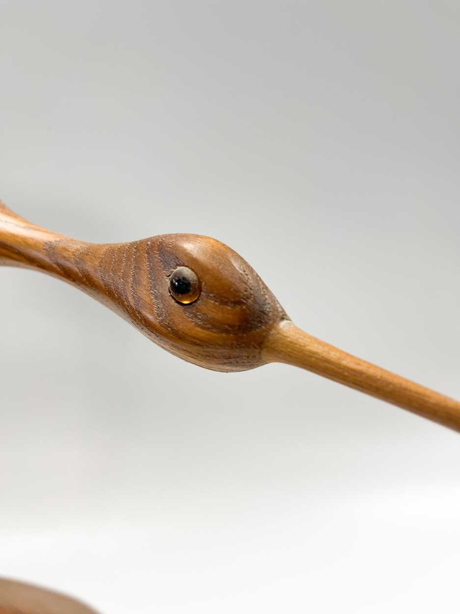 § Andy Pouch (Contemporary), four carved 'wormy chestnut' model swans, - Image 5 of 16