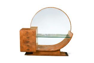 An Art Deco satin walnut dressing table,