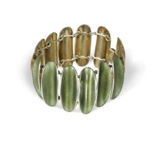 Willy Winnaess for David Andersen of Norway, a silver and enamelled bracelet,
