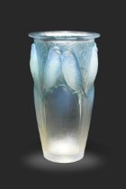 Ceylan, an R. Lalique opalescent glass vase, designed 1924,