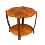 An Art deco period burr walnut coffee table, circa 1930,