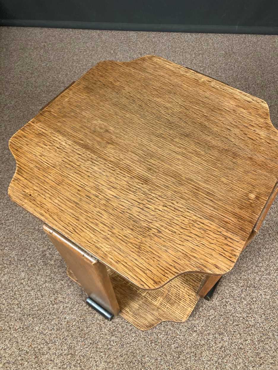 An Art Deco period pale oak occasional table, - Image 6 of 6