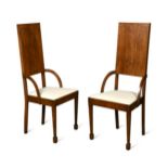 A pair of Austrian Art Nouveau high-back side chairs,