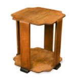 An Art Deco period pale oak occasional table,