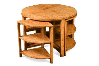 An Art Deco maple nest of tables,