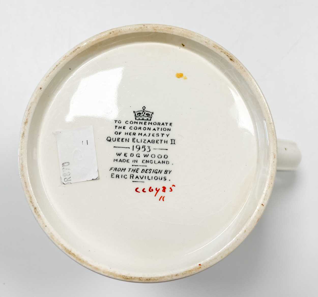 Eric Ravilious for Wedgwood, a Queen Elizabeth II commemorative coronation mug, 1953, - Image 6 of 8