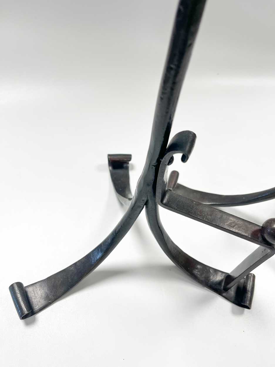 A pair of Scottish School wrought iron andirons, - Image 4 of 7