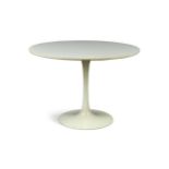 Maurice Burke for Arkana, a white lacquer tulip table,