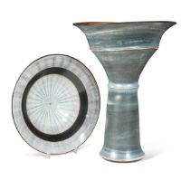 § Christine Feiler (1948-), a large studio pottery trumpet vase, 2006,