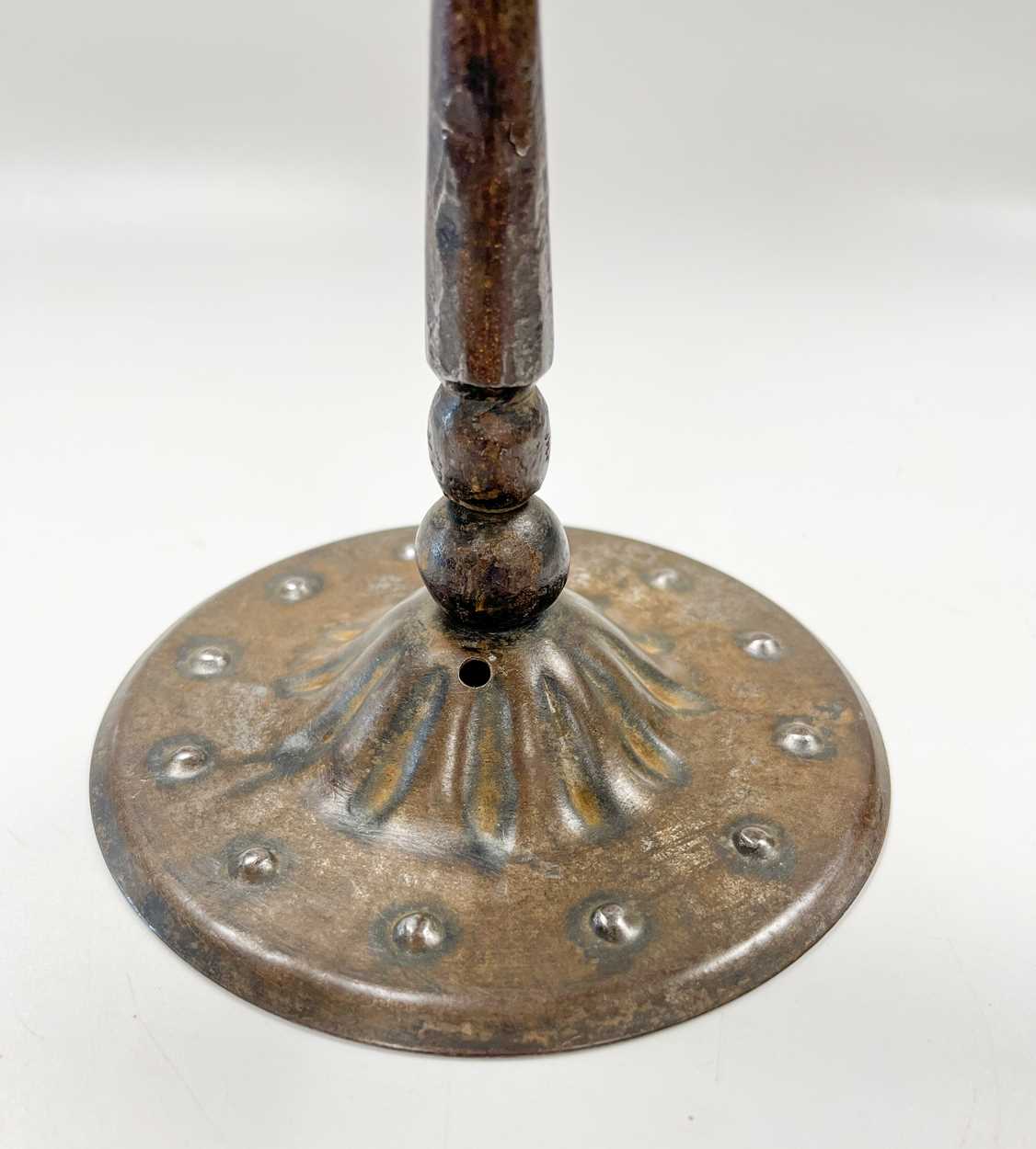 Goberg (Hugo Berger), Vienna, a wrought iron three-branch candelabra, - Image 5 of 7