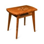 A craftsman-made Art Deco specimen-wood occasional table, circa 1950,