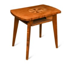 A craftsman-made Art Deco specimen-wood occasional table, circa 1950,
