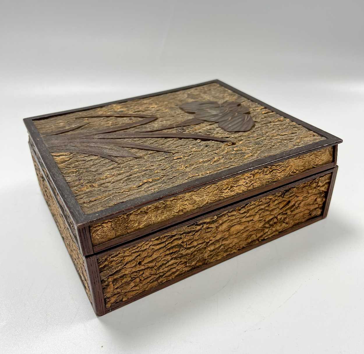 Attributed to Arthur W. Simpson (1857-1922) of Kendal, a pine table box, - Image 5 of 8