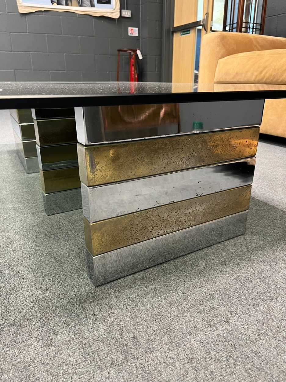 A rare Pieff chrome and brass coffee table, circa 1975, - Image 4 of 7