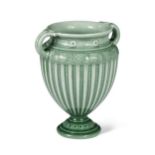 Theodore Deck, a celadon glazed twin-handled vase,