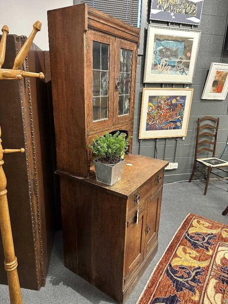 Liberty & Co., an Arts & Crafts oak narrow bookcase cabinet, - Image 9 of 12