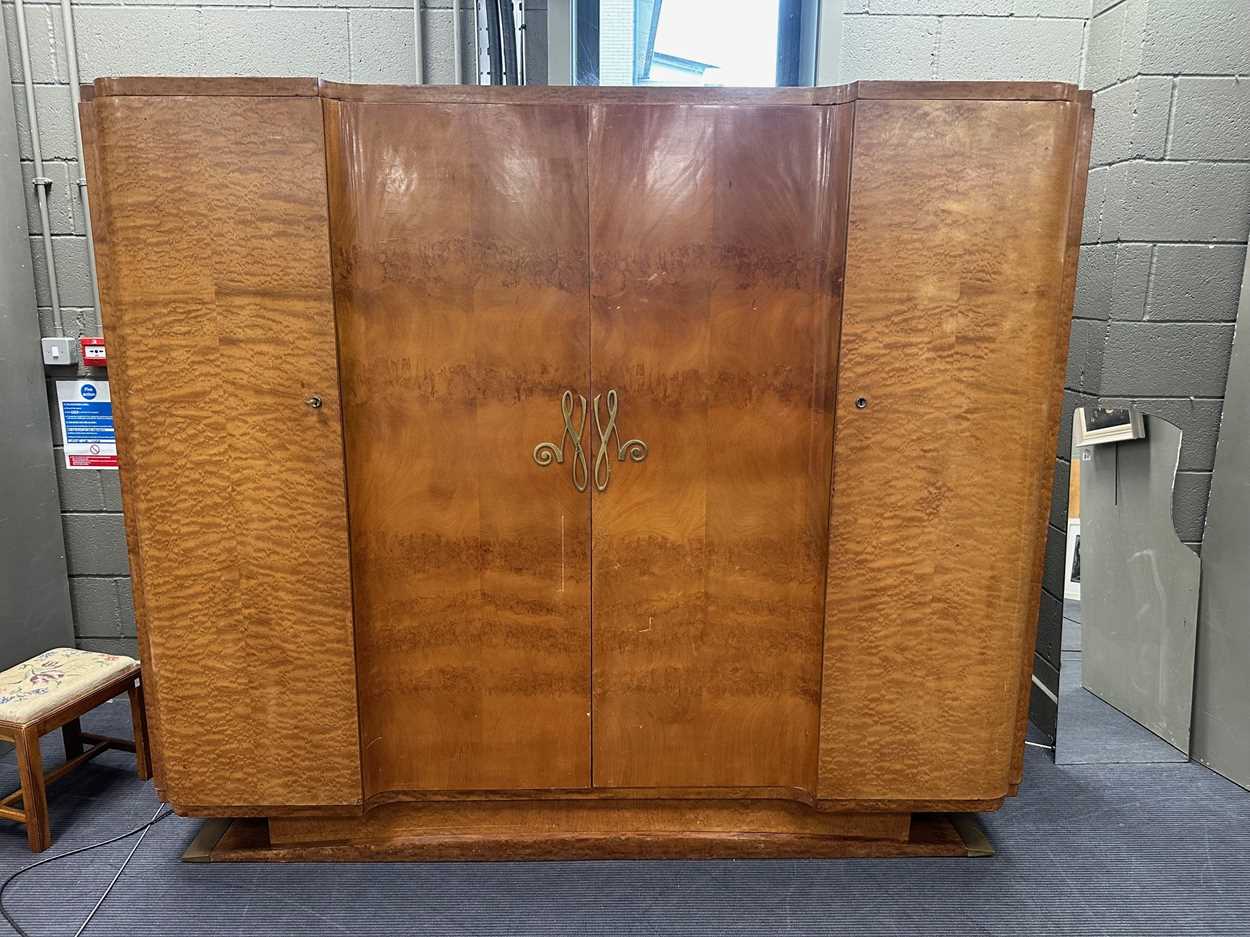 An Art Deco walnut double bed and wardrobe en suite, - Image 6 of 12