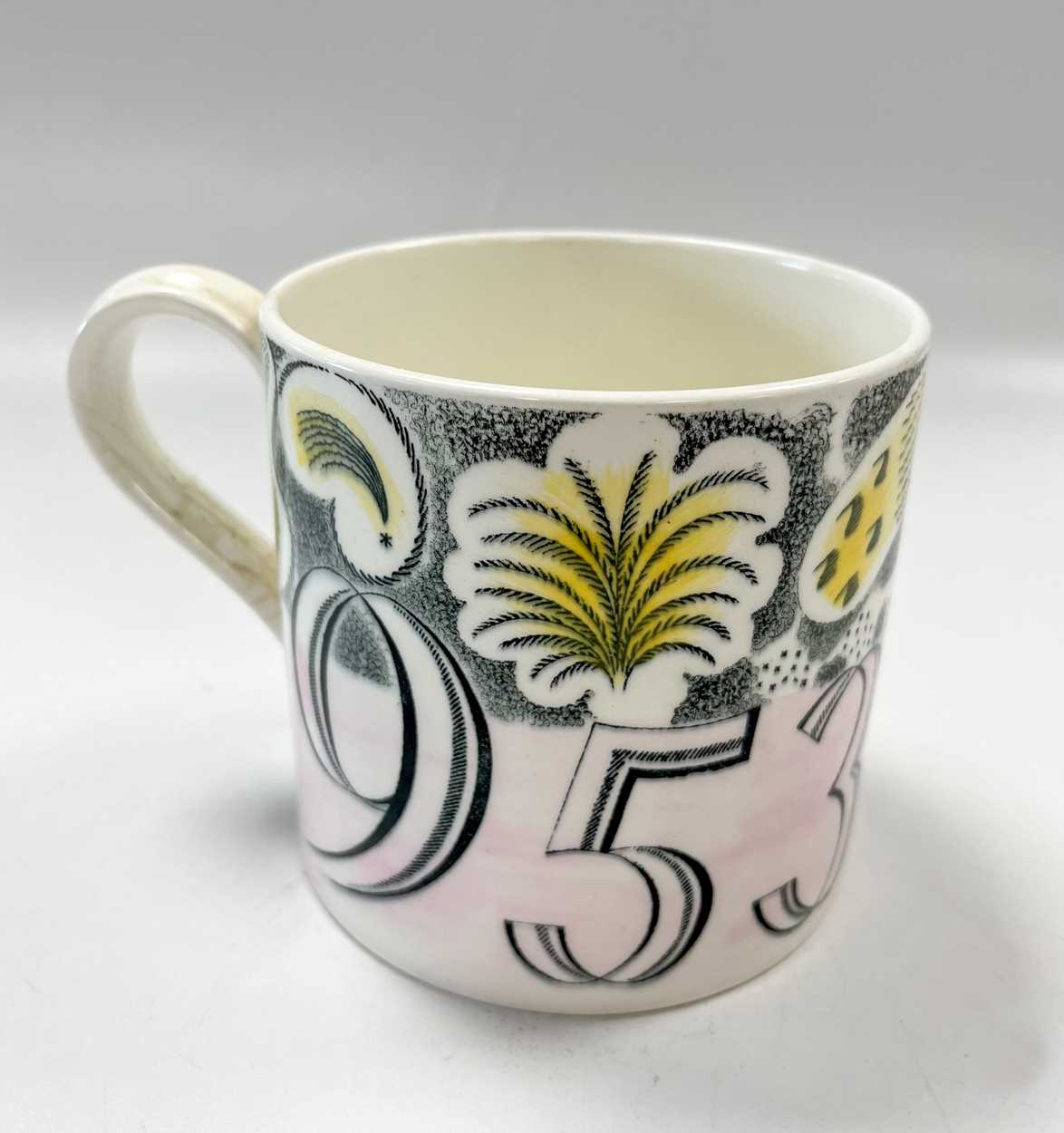 Eric Ravilious for Wedgwood, a Queen Elizabeth II commemorative coronation mug, 1953, - Image 2 of 8