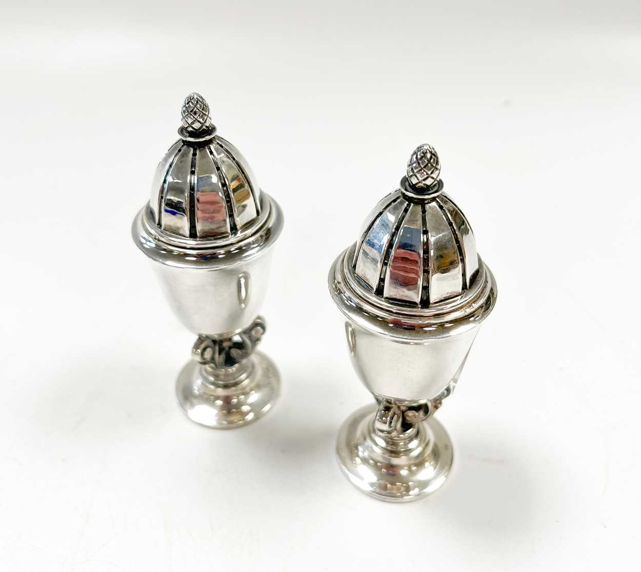 Johan Rode for Georg Jensen, an 'Acorn' pattern cruet set, design no.741, - Image 3 of 13