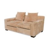 Ralph Lauren Home, a suede upholstered two-seat sofa,