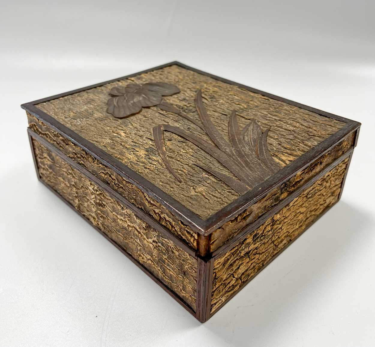 Attributed to Arthur W. Simpson (1857-1922) of Kendal, a pine table box, - Image 4 of 8