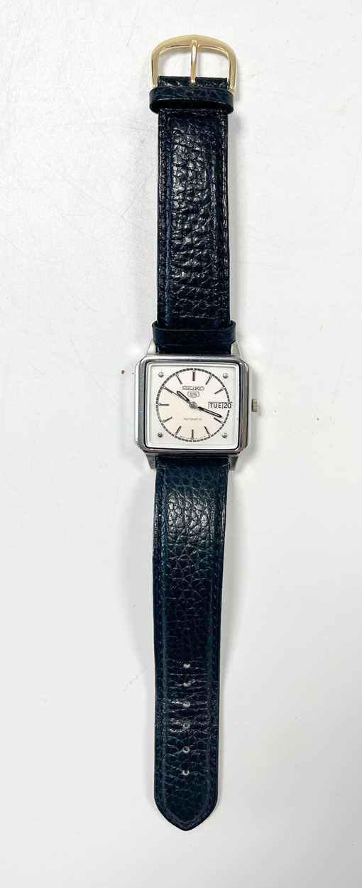 Seiko, a gentlemen's stainless steel No. 5 automatic wristwatch, - Image 5 of 10