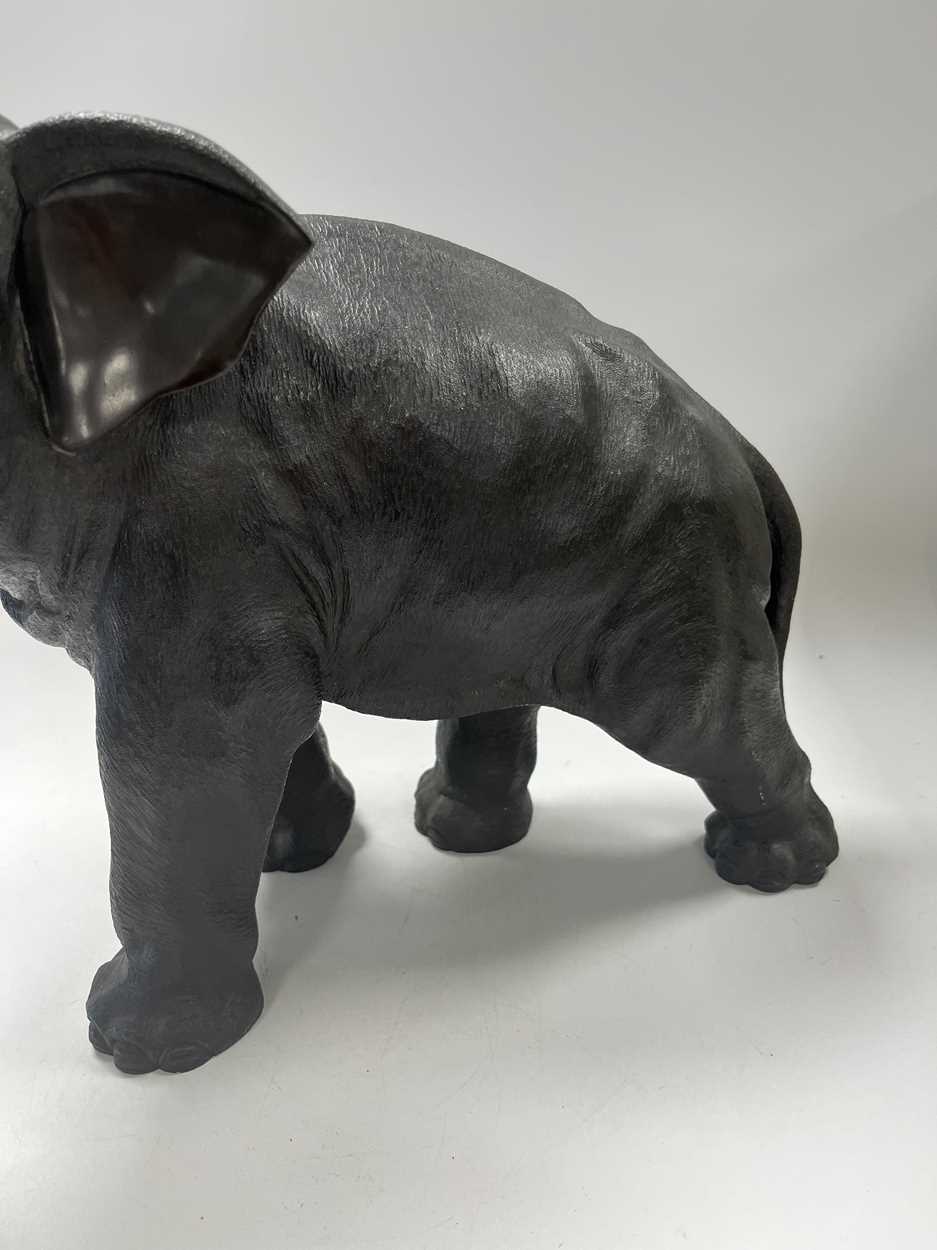 A Japanese bronze figure of an Indian elephant, Genryusai Seiya, late Meiji Period (1868-1912) - Image 3 of 6