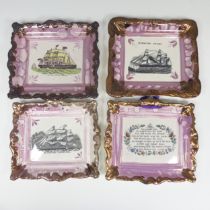 A small quantity of 19thC Sunderland lustre Plaques, of maritime interest, comprising 'The Great-