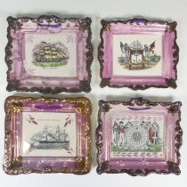 A small quantity of 19thC Sunderland lustre Plaques, of maritime interest, comprising 'Great