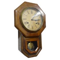 An early 20th century Wall Clock by Seth Thomas, with octagonal case, W 31 cm x H 50 cm.