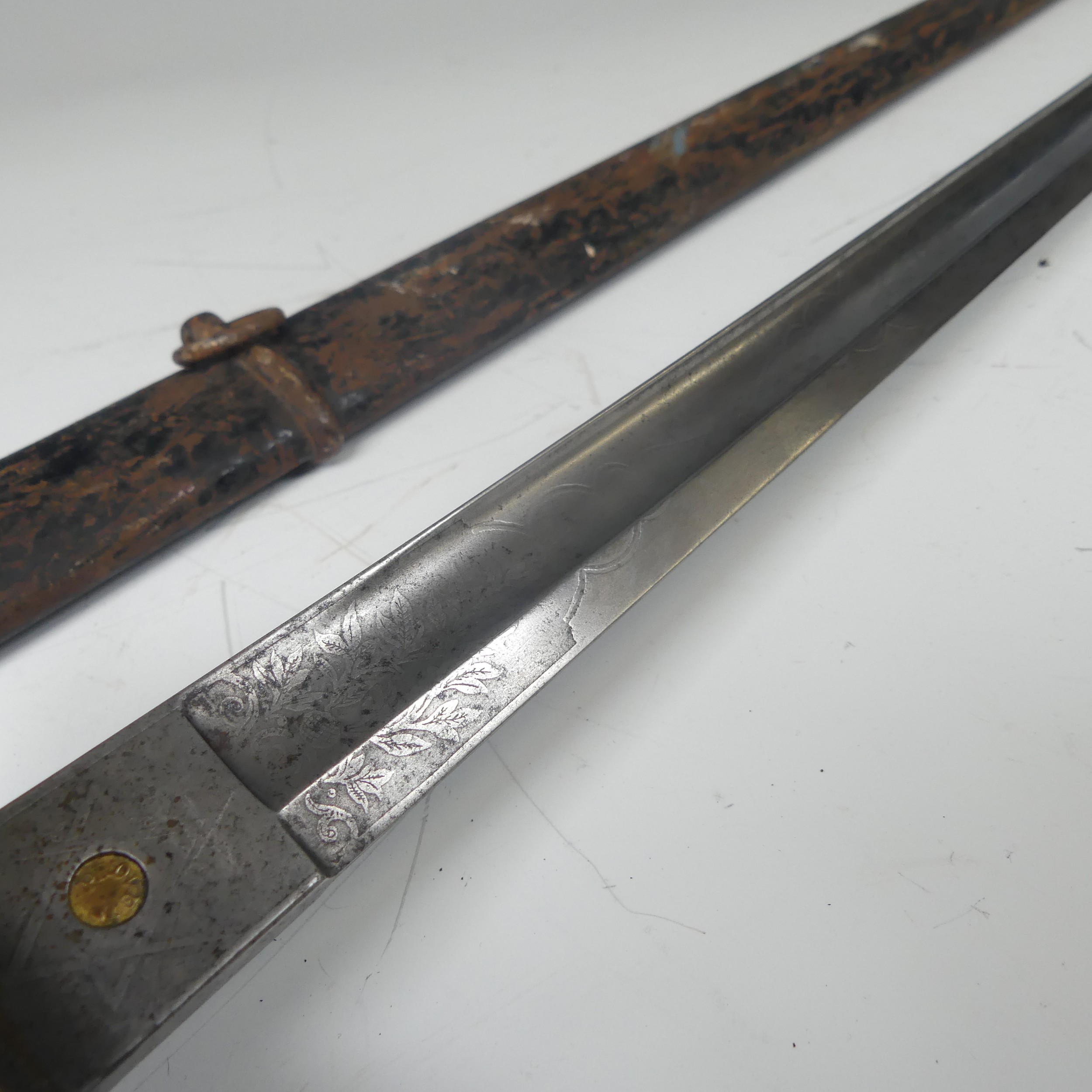 A Victorian possibly 1821 pattern light cavalry officer's Sword, 33 inch blade with makers mark ' - Image 6 of 10