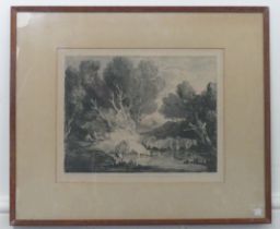 After Thomas Gainsborough (1727-1788) A Watering Place, etching with aquatint, originally