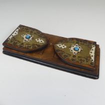 A Victorian walnut games / playing card Box, the hinged lid with brass corner mounts and central