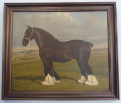 William Albert Clark (1880-1963), ‘Ashleigh Royal Duchess. 50089’, portrait of a Shire horse, oil on