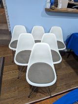 Charles and Ray Eames for Vitra; a set of six DSR 'Eames Plastic Chairs', With signature 'Eiffel'