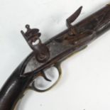 A French pre-revolution officers flintlock 1763/66 pattern Pistol, 9'' steel barrel, with brass