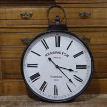 A large Kensington station style wall Clock, H 70 cm.